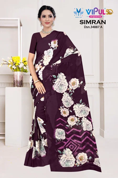 Simran 35187 A To D By Vipul Wholesale Geogette Daily Wear Saree In India